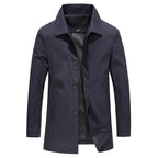 Thijs | Men's Solid Color Long Windproof Coat