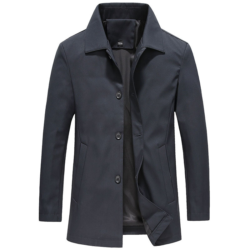 Thijs | Men's Solid Color Long Windproof Coat