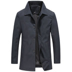 Thijs | Men's Solid Color Long Windproof Coat