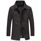 Thijs | Men's Solid Color Long Windproof Coat