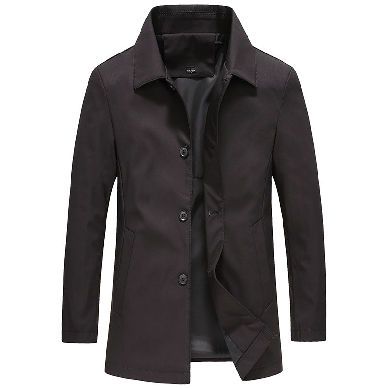 Thijs | Men's Solid Color Long Windproof Coat