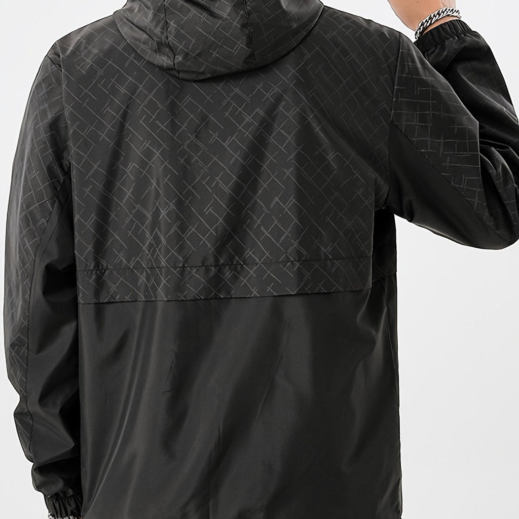 Tim | Lightweight Hooded Windbreaker for Men with Checkered Design