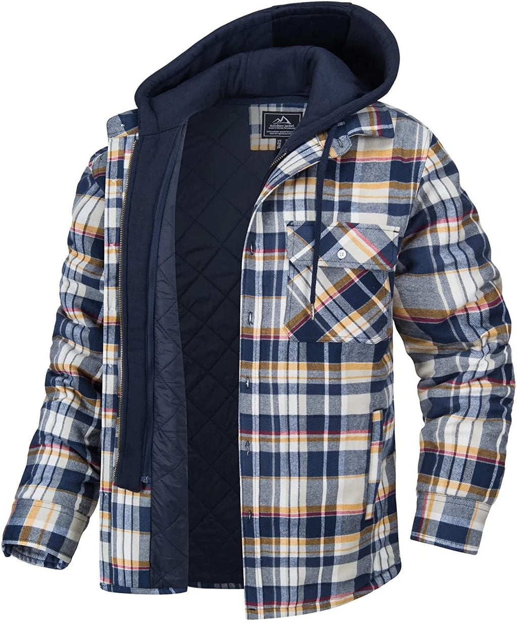 Tommy Jas | Men's Hooded Checked Jacket with Cozy Lining