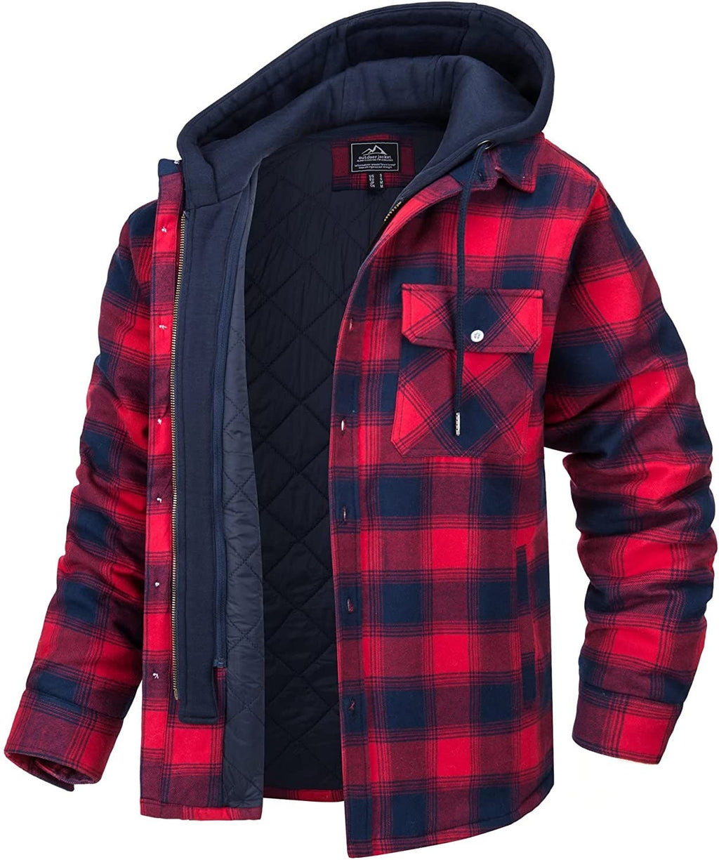 Tommy Jas | Men's Hooded Checked Jacket with Cozy Lining