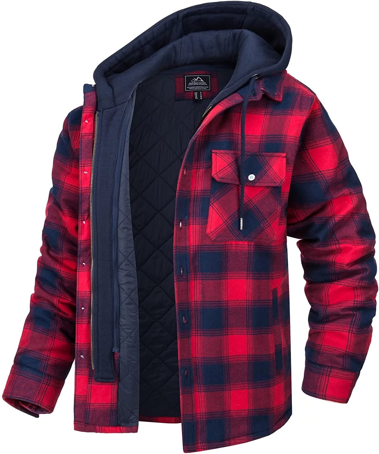 Tommy Jas | Men's Hooded Checked Jacket with Cozy Lining