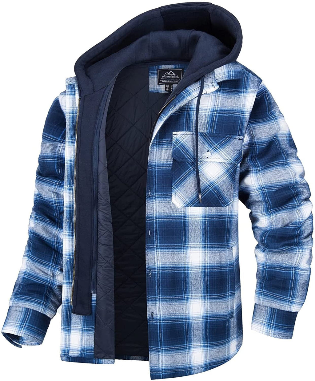 Tommy Jas | Men's Hooded Checked Jacket with Cozy Lining