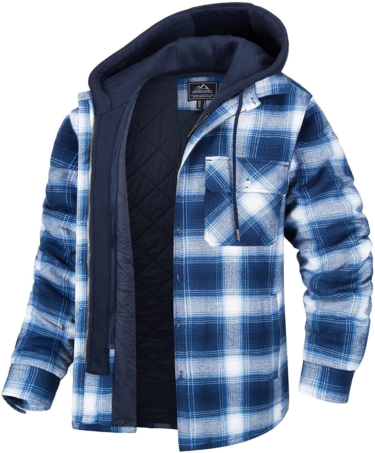 Tommy Jas | Men's Hooded Checked Jacket with Cozy Lining