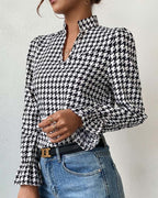 Chic Black and White Printed Top