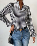 Chic Black and White Printed Top
