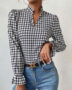 Chic Black and White Printed Top