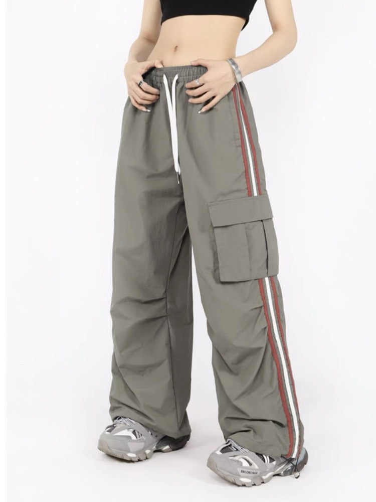 Stylish Cargo Pants with Drawstring and Multiple Pockets