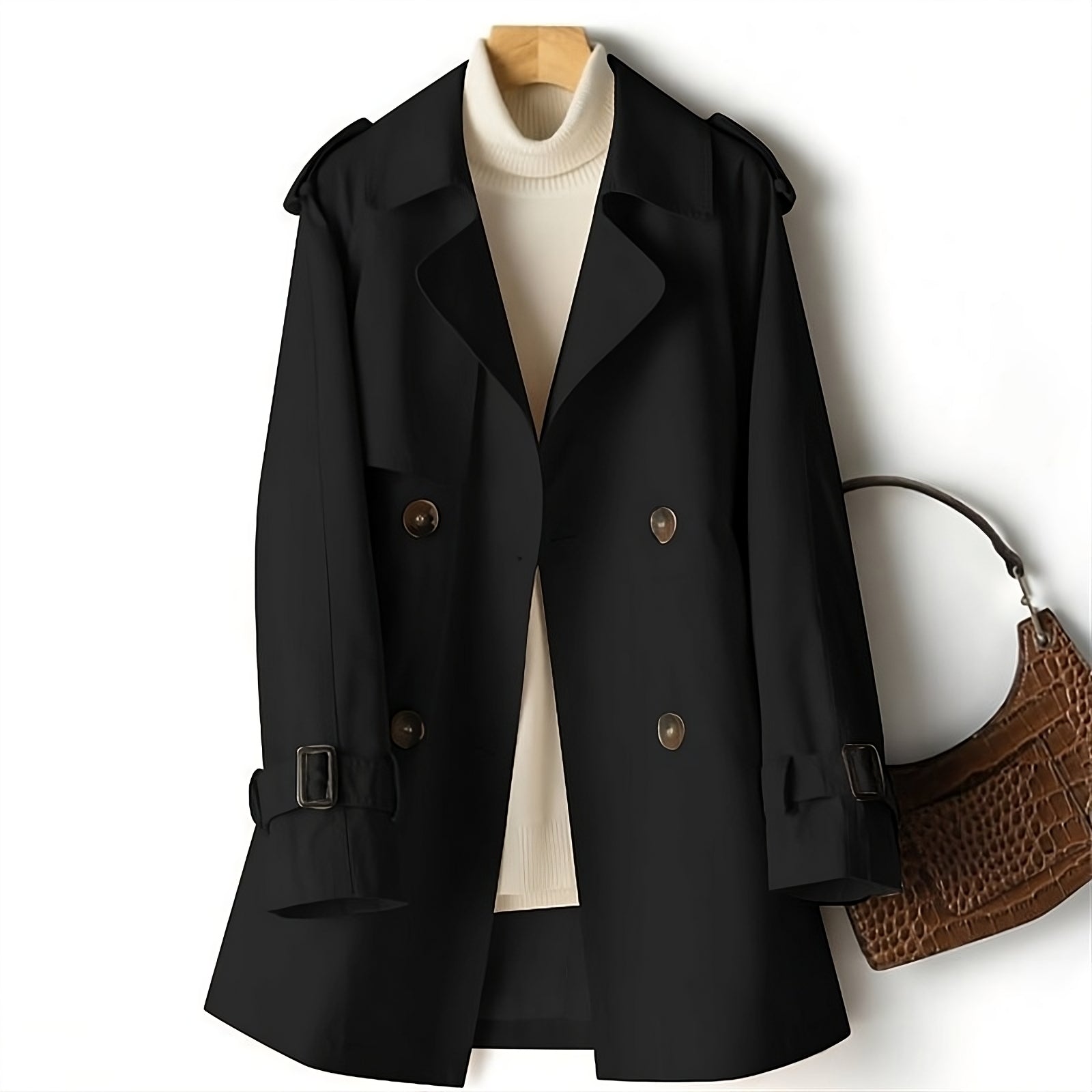 Stylish Women's Belted Mini Trench Coat for Spring