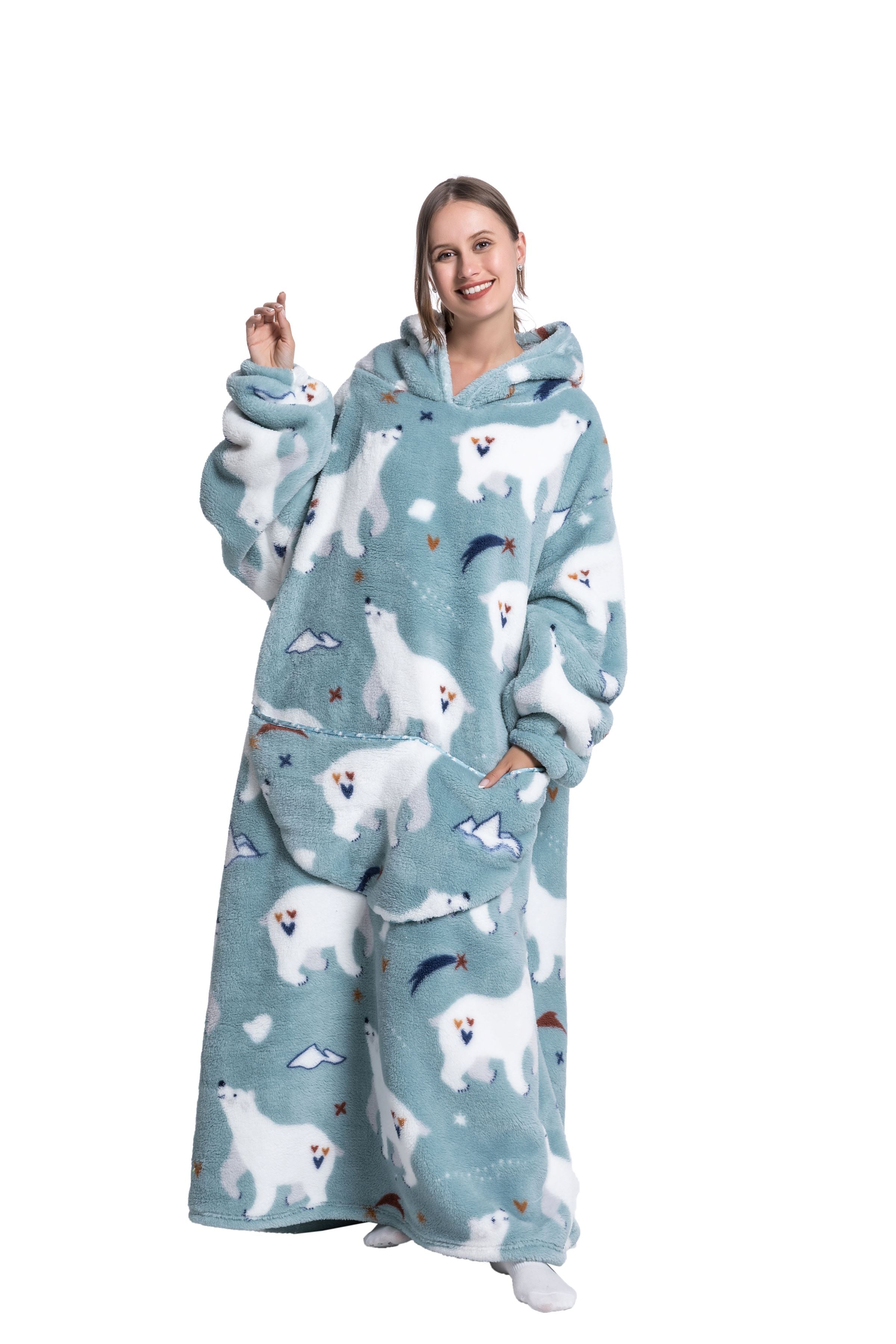 ICEY - Winter Fleece Hoodie Blanket