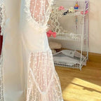 Viola High-Waisted Flared Trousers with Lace Accents