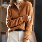 Elegant Women's Knitted Cardigan with Button Detail