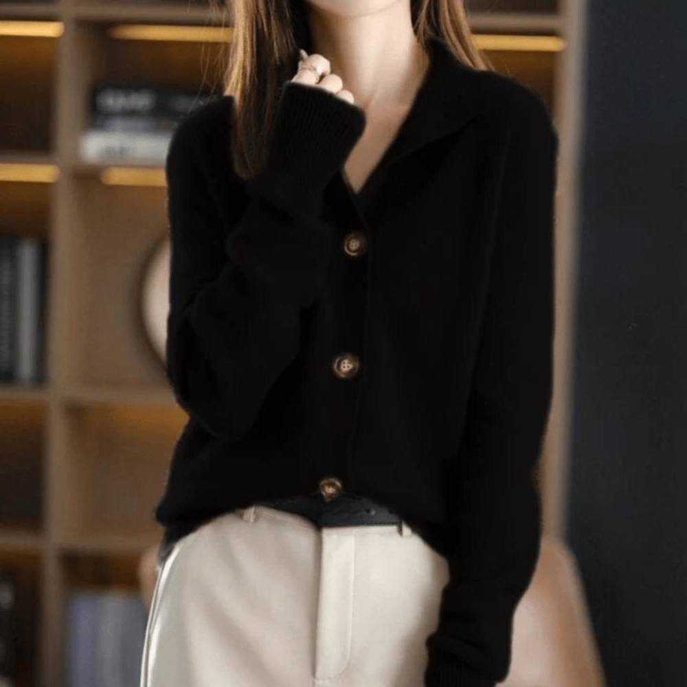Elegant Women's Knitted Cardigan with Button Detail