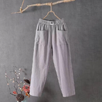 Wilma | Elastic Waist Linen Trousers