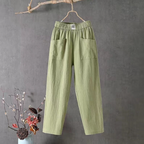 Wilma | Elastic Waist Linen Trousers