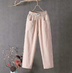 Wilma | Elastic Waist Linen Trousers