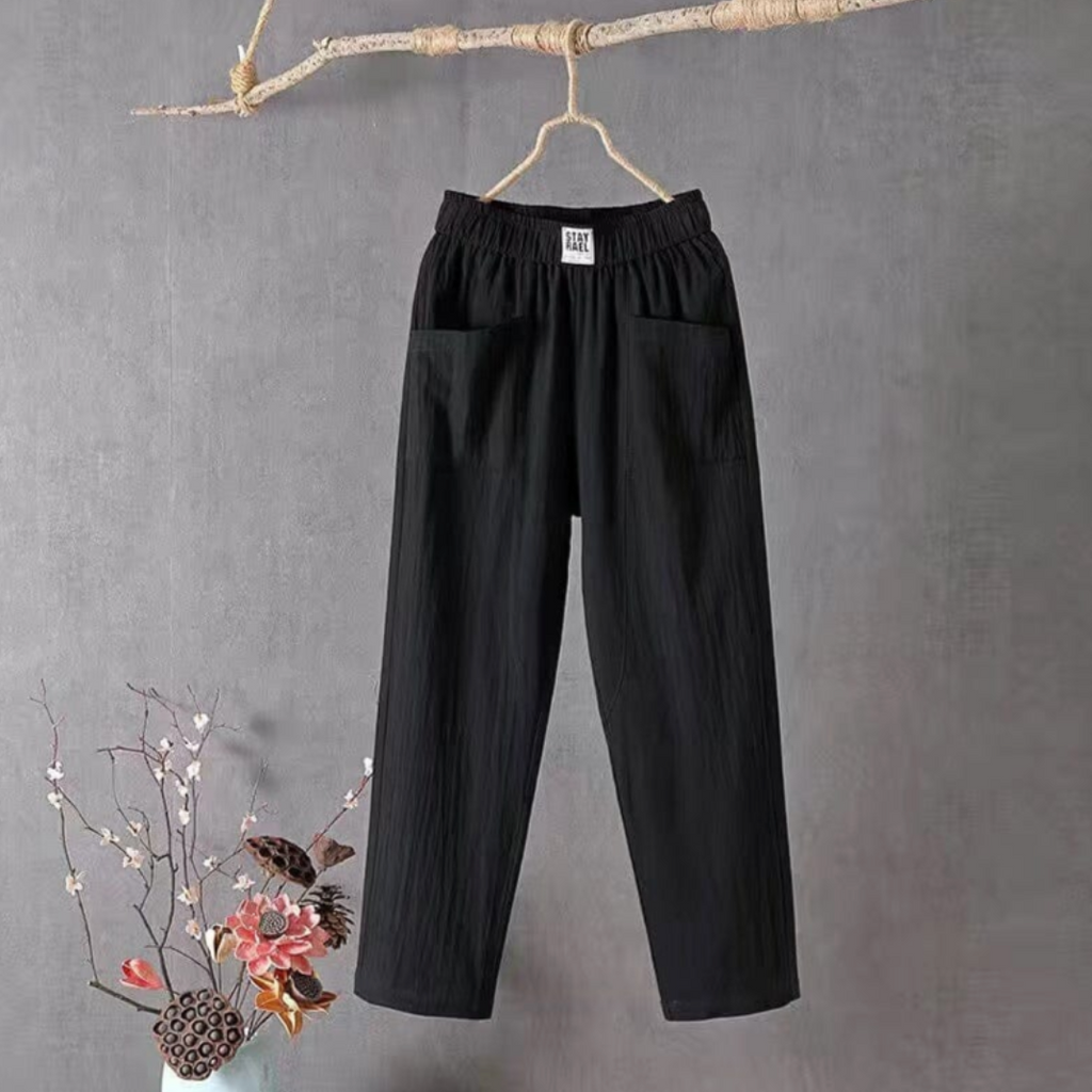 Wilma | Elastic Waist Linen Trousers