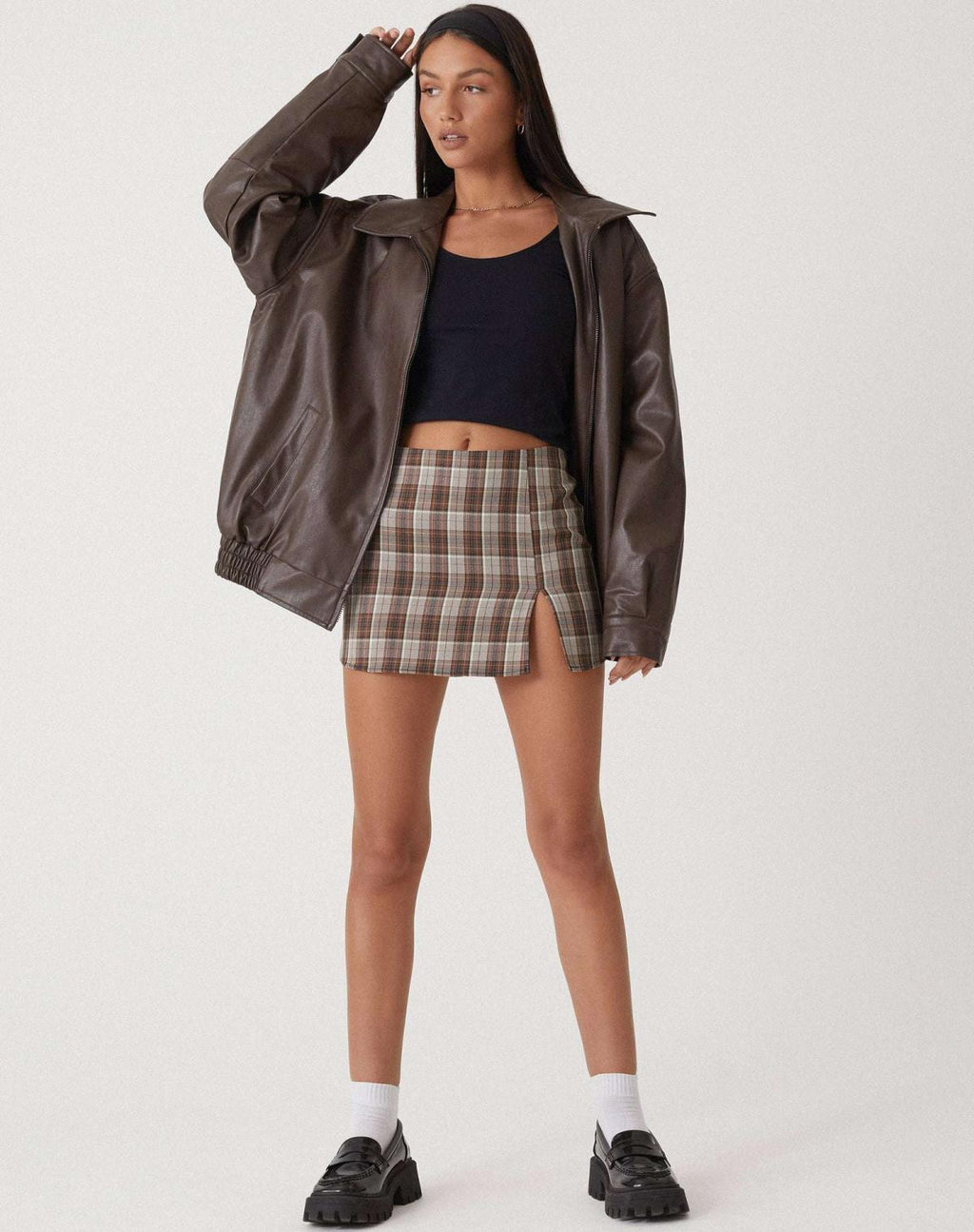 Chic Oversized Lightweight Leather Jacket for Women
