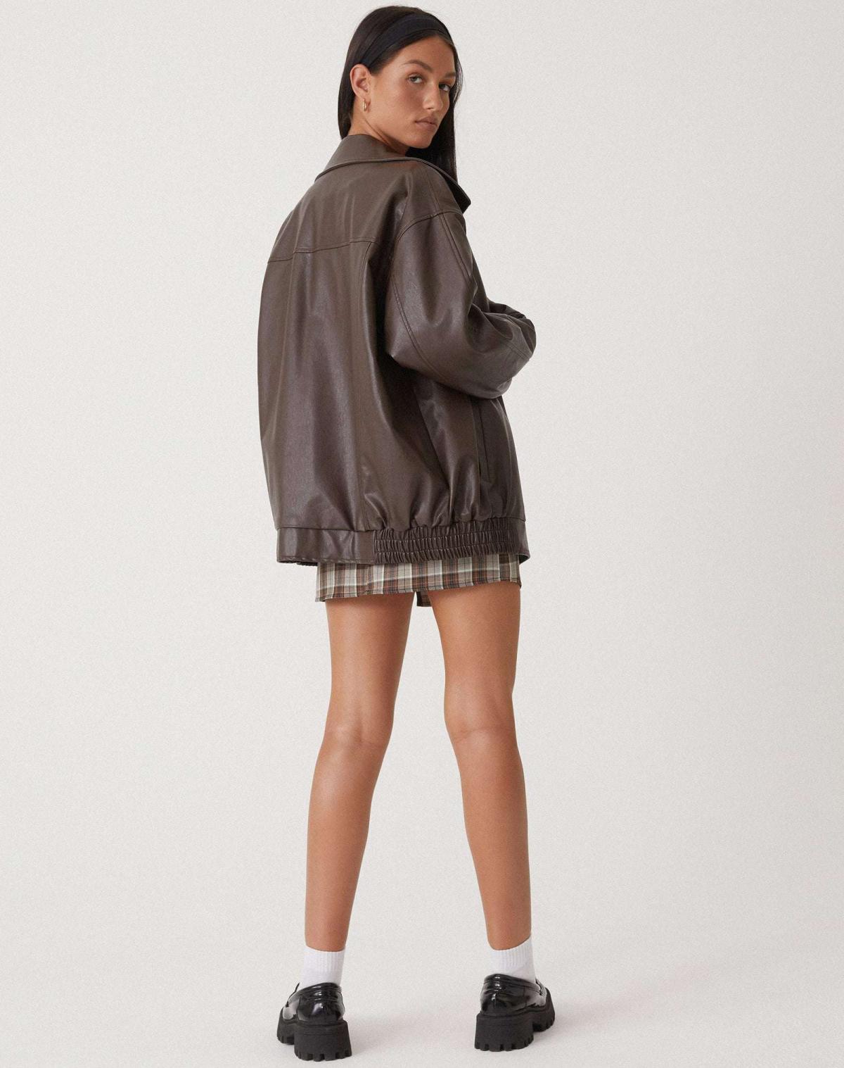 Chic Oversized Lightweight Leather Jacket for Women
