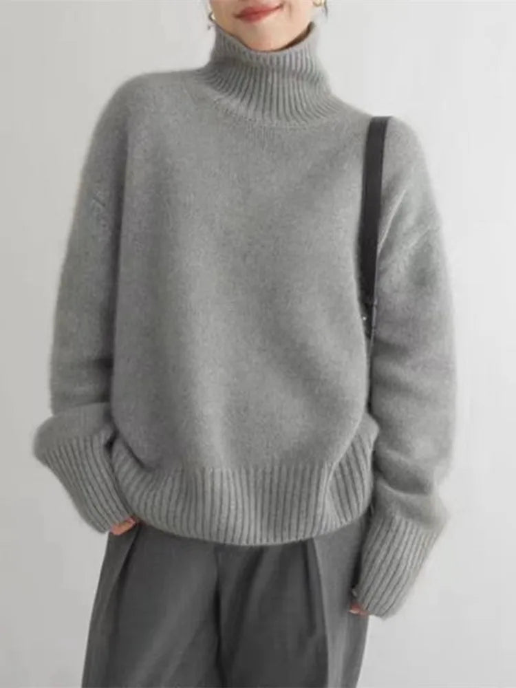 Women's Oversized Knitted Turtleneck Sweaters