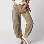Women's Mid-Waist Wide Leg Denim Jeans