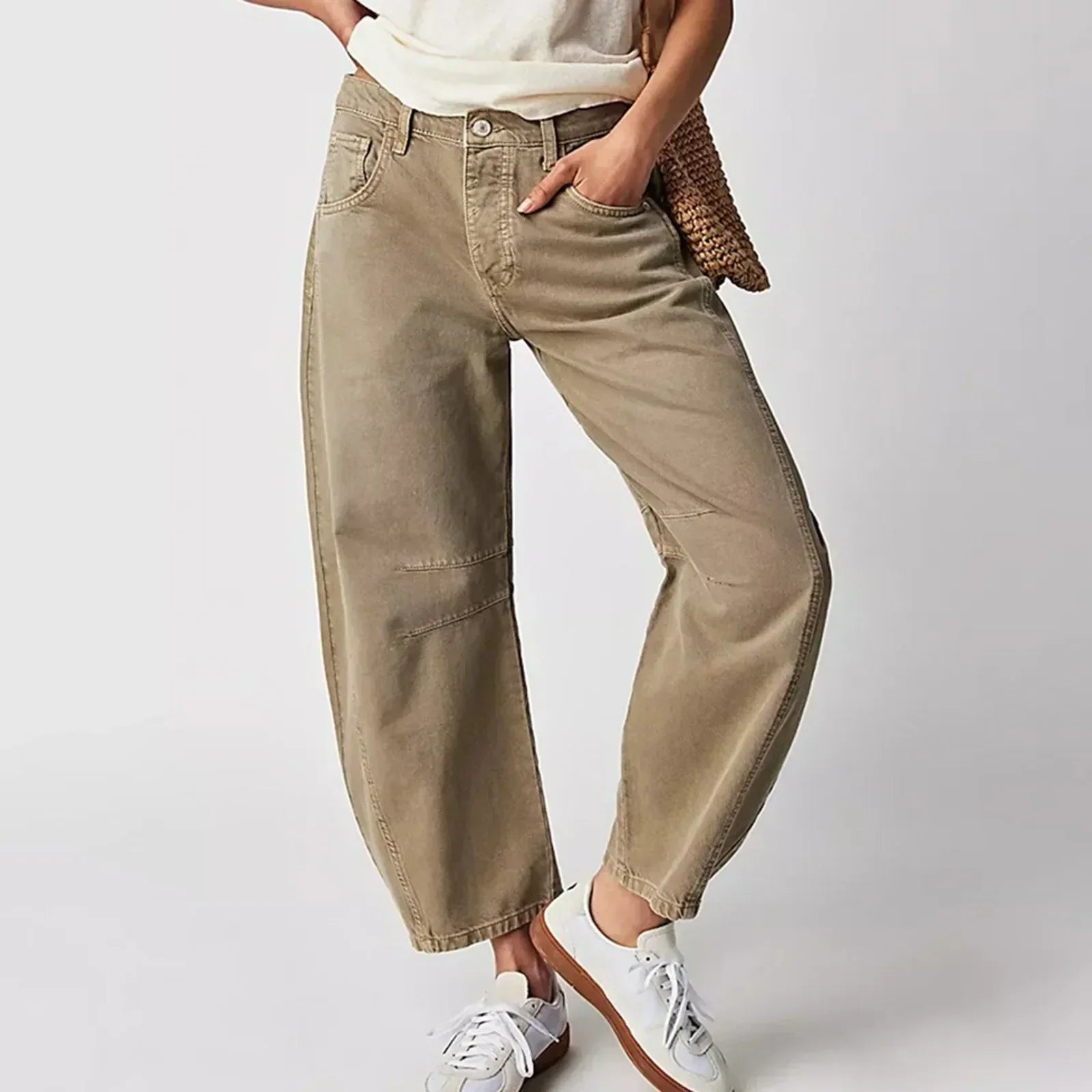 Women's Mid-Waist Wide Leg Denim Jeans