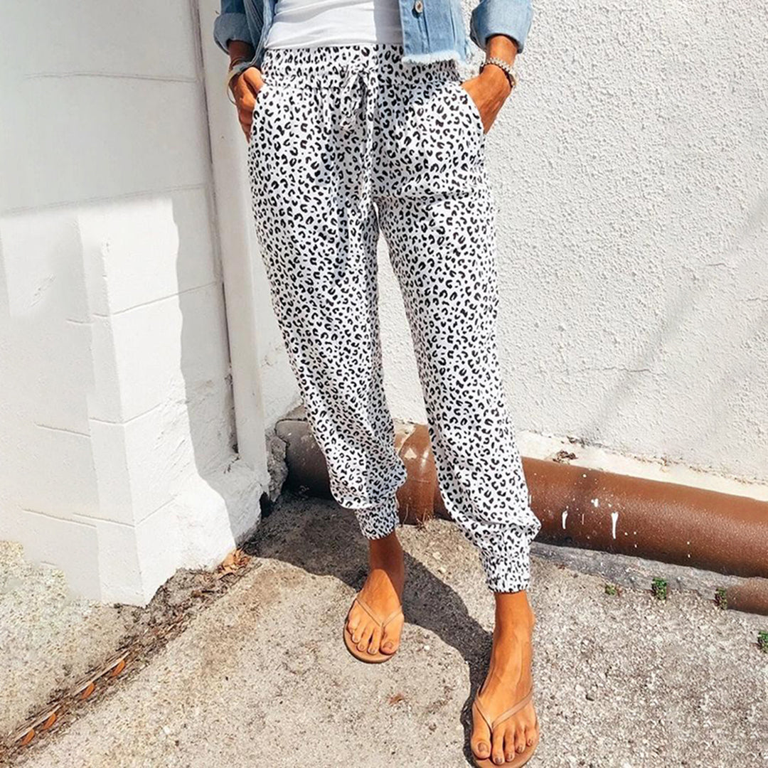 Xandra | Leopard Print Women's Trousers