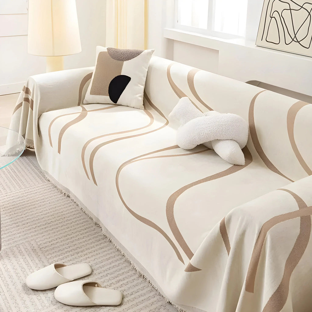 LuxeCasa Reversible Chenille & Cotton Sofa Cover