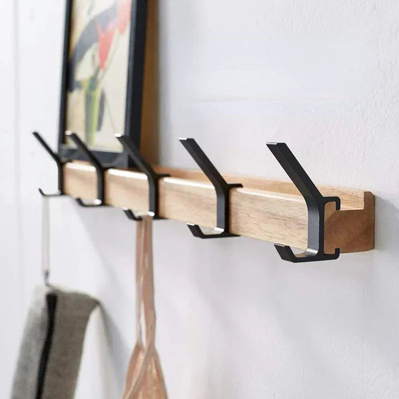 Scandinavian-Style Adjustable Black Coat Rack with a Modern Touch