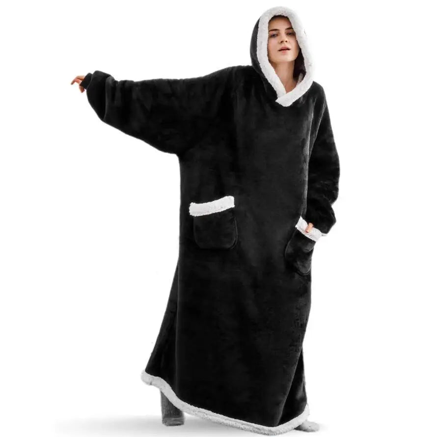 Oversized Sleeved Blanket Robe with Head Opening